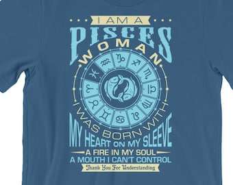 Fische Frau Tshirt | Fische Sternzeichen Shirt | Lustige Fische T-shirt | Damen Fische T-shirt | I Am A Pisces Woman