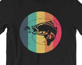 Retro Bass Angeln Shirt | Bass Angeln Shirt | Bass Angelausrüstung | Bass Angeln Tshirt | Retro-Fischerei-Shirt | Angeln Geschenk | Bass Fish