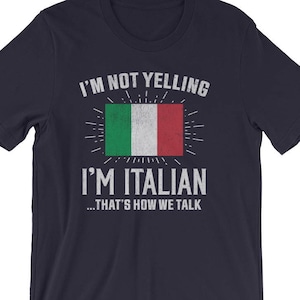 Jahrgang ich bin nicht schreien, ich bin Italienisch, das ist, wie wir sprechen T-Shirt, italienische Tshirt, lustige italienische Shirt, lustige italienische Geschenk, italienisch erdigen T-Shi Bild 1