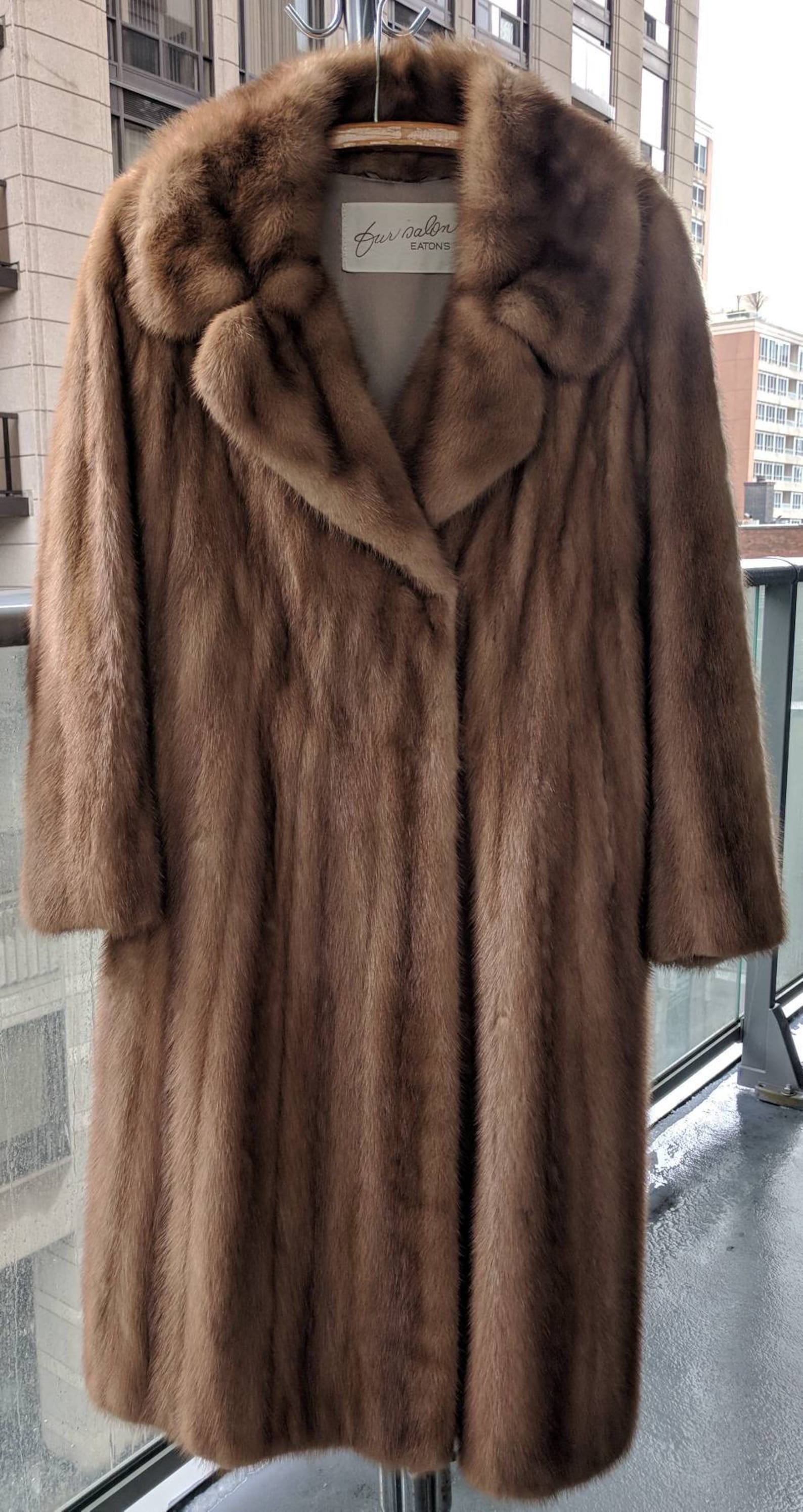 Vintage Brown Mink Fur Full Length Coat Eatons Etsy Canada