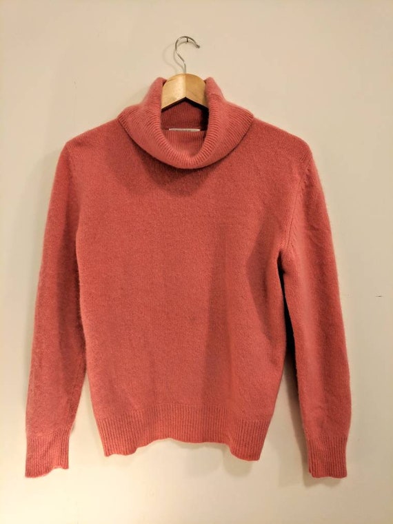 Pink Cashmere Turtleneck Sweater