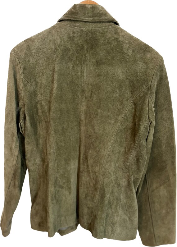 Vintage Green Suede Jacket - image 2