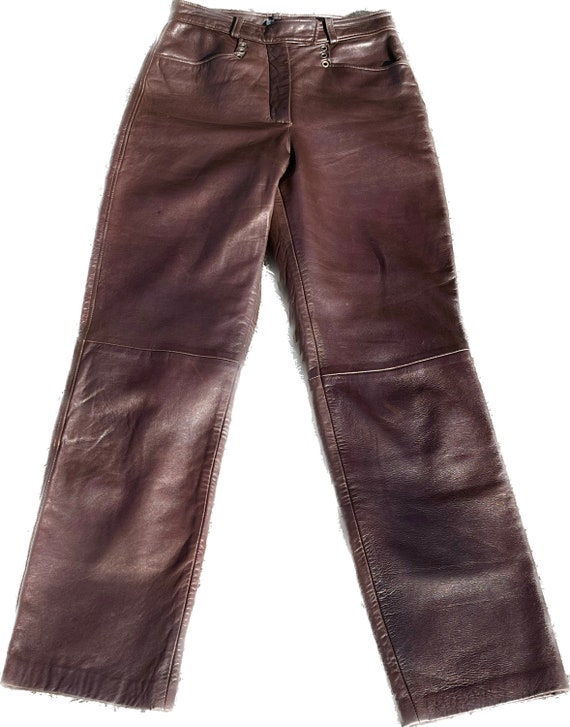 Vintage Brown Leather Pants - image 1