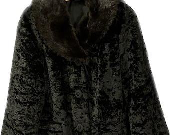 Vintage Velvet & Fur Coat