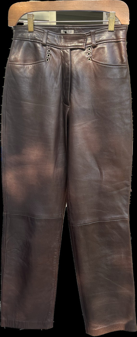 Vintage Brown Leather Pants - image 2