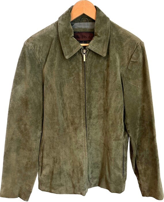 Vintage Green Suede Jacket - image 1