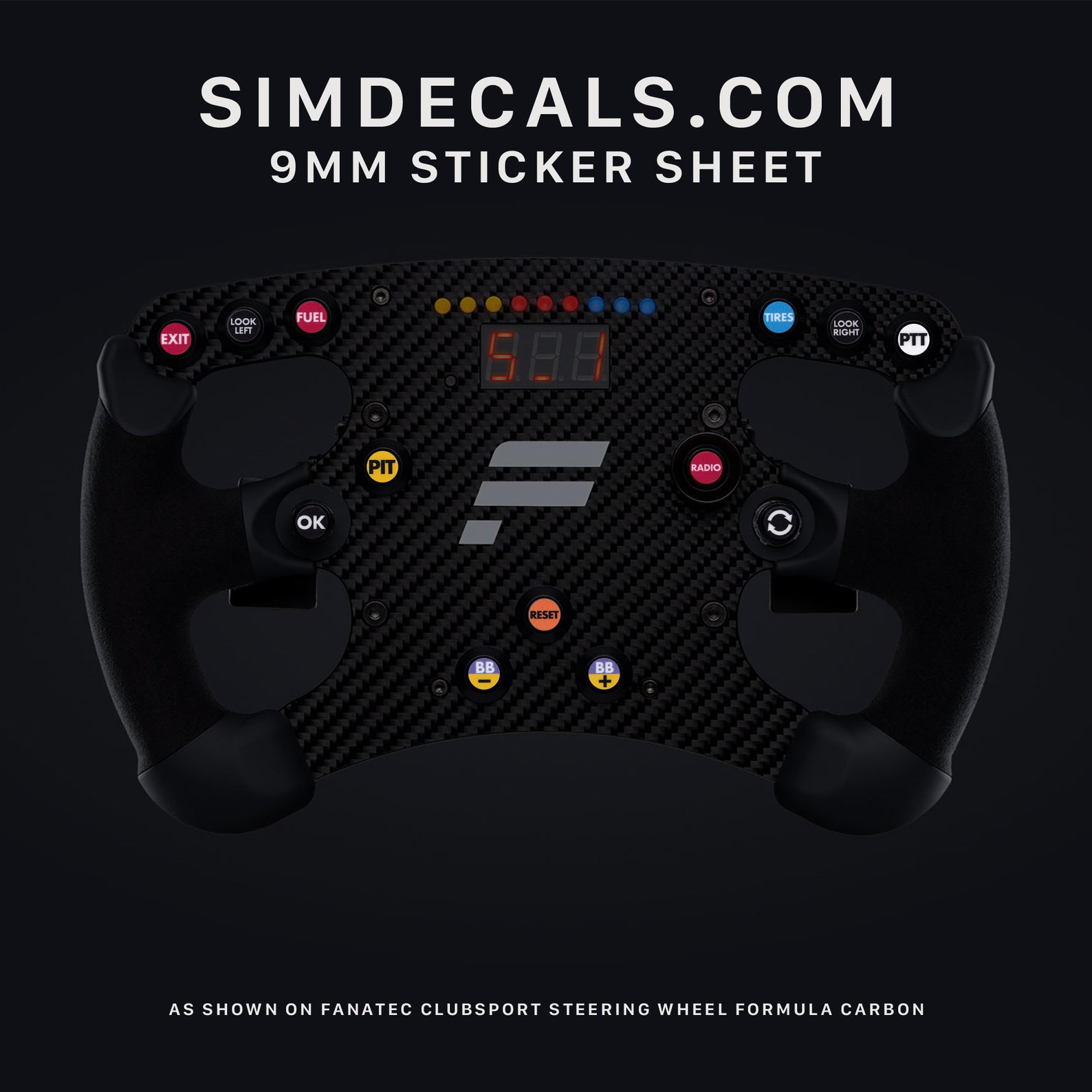 Sim Decals 9mm Circle Stickers Designed for Sim Racing Wheel Etsy