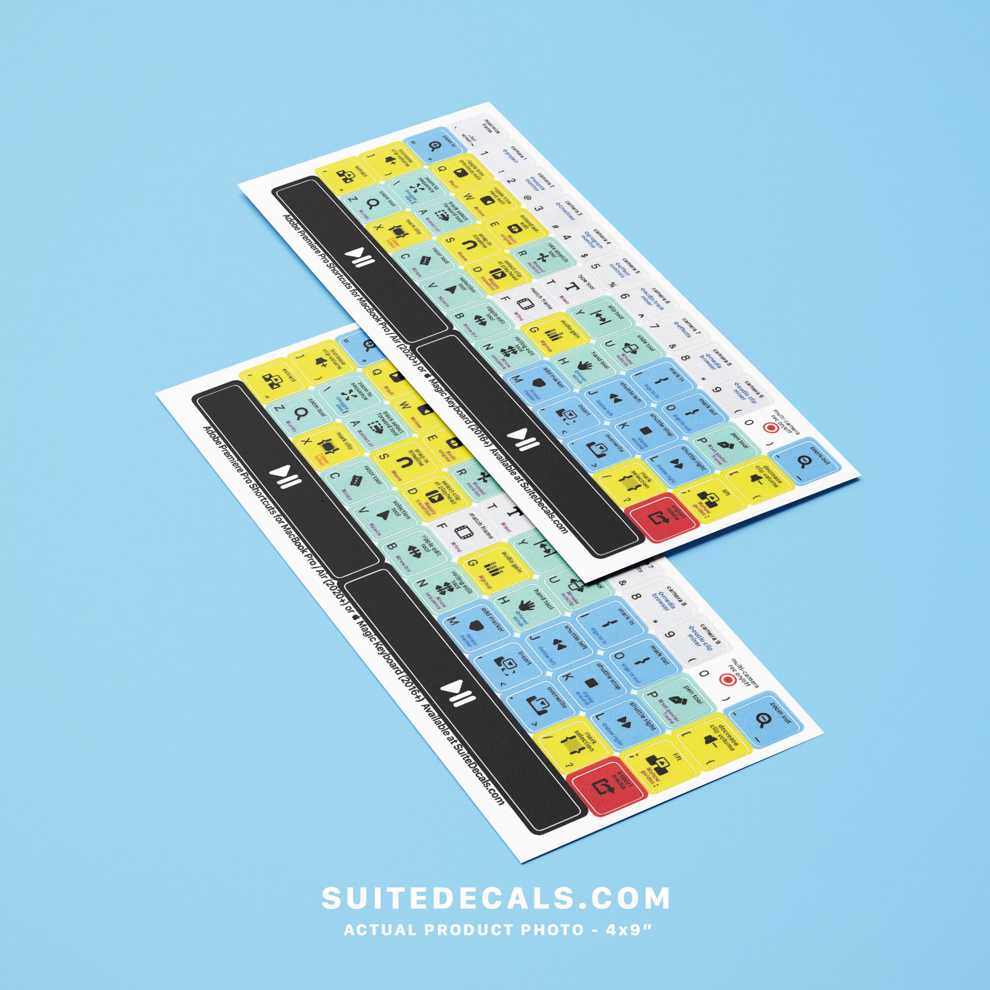 Adobe Premiere Keyboard Stickers - Shortcut Key Labels For Video Editing Software On Standard Keyboards