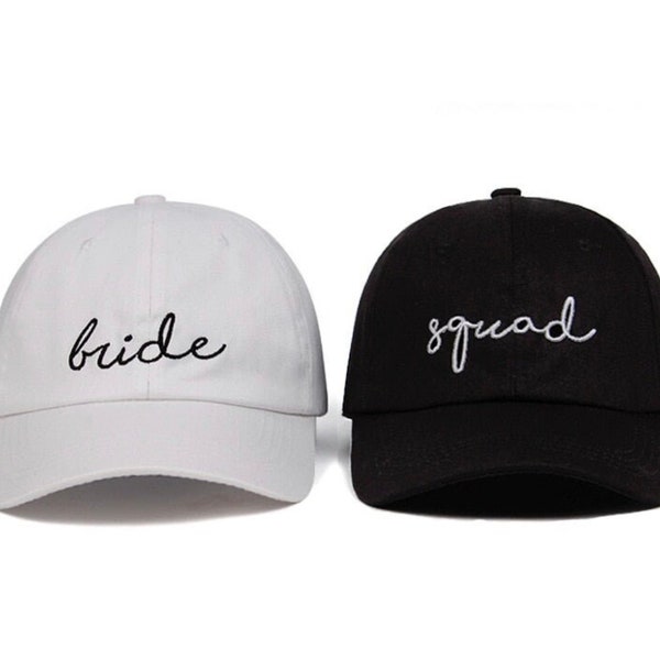 Bundle pack bride squad embroidered adjustable hats