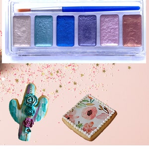 Edible luster dust coloring palette, Water activate petal dust, coloring food, dusting powder for cake & cookie decoration, Chocolate paint
