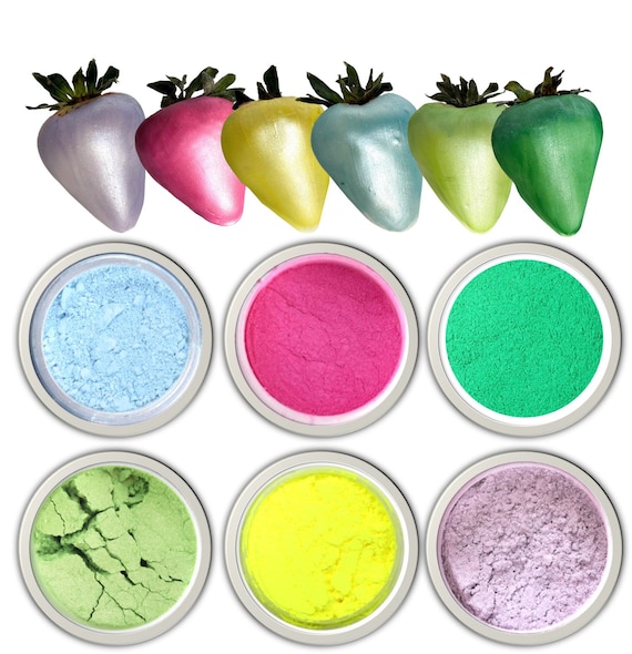 Edible disco luster dust set 6 colors cake decorating supplies / fondant chocolate paint coloring food powder sugarcraft 5 gr each gum paste
