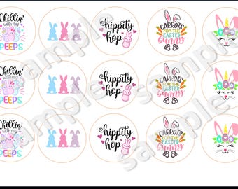 Easter edible topper Oreo chocolate covered 15pc for cookie decoration unicorn rainbow pastel colors, cute bunny Pascua. 2"each PRECUT