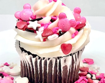 Minnie mouse Pink edible sprinkles blended mixed, confetti, cake, cupcake topper, ice cream, cookies decoration 4oz Baby Girl shower
