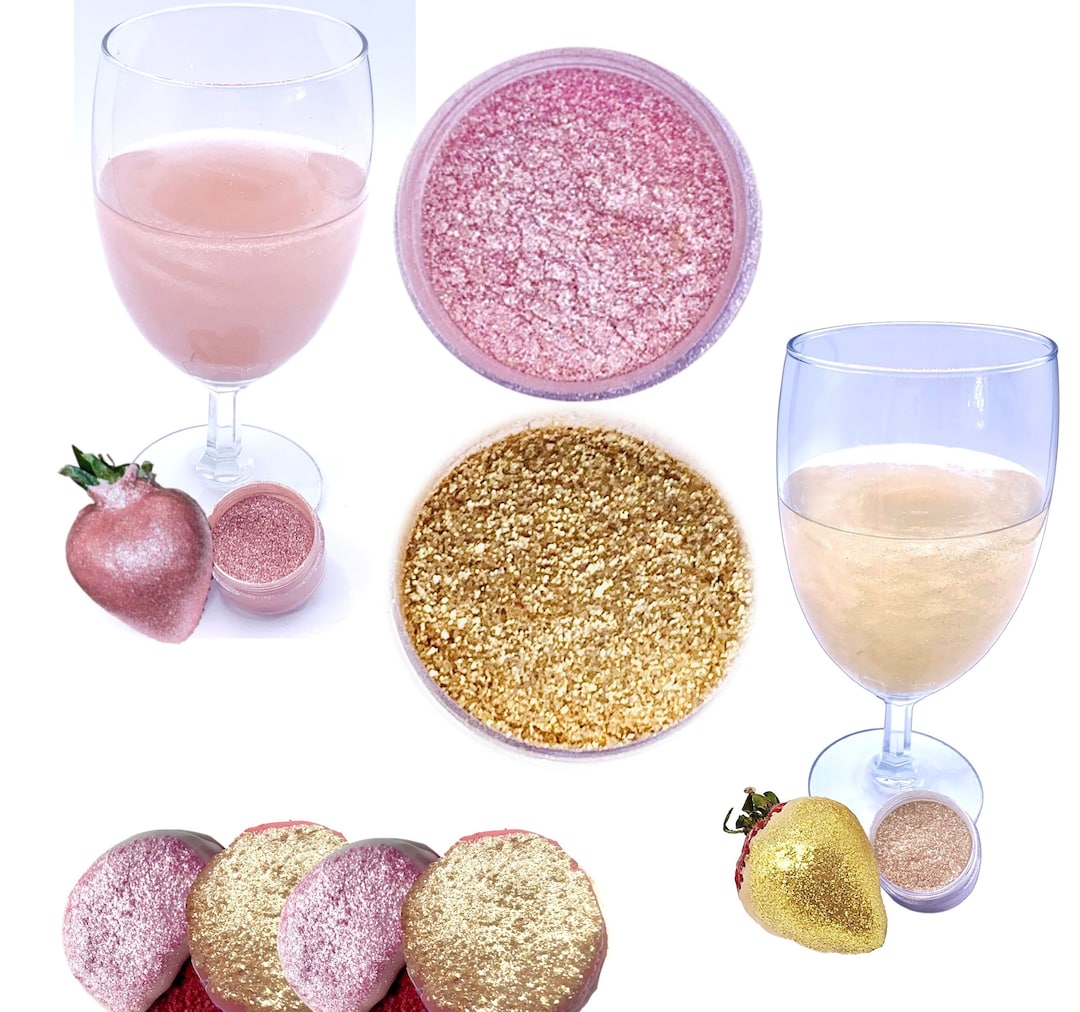 Edible Glitter Rosegold and Gold for Cake Decoration, Shimer Sparkling