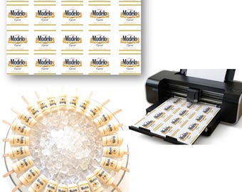 Modelo Beer Edible Image Transfer for Gelapaletas  Jelly Art Topper | Wafer Paper Mirror Print option | Set of 20 Images 2" Each jelly shots