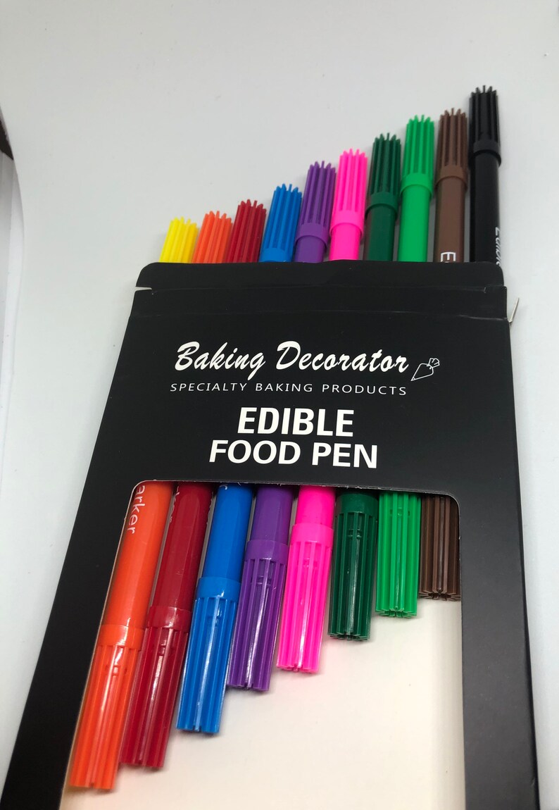 Edible Coloring Decorating Marker Pens Set of 10 Edible Colors - Etsy