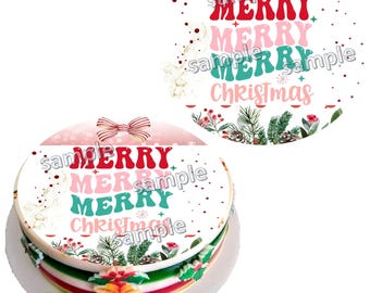 Boho Christmas Edible image cake topper for jelly art, Impresiones y transfer para gelatinas Gelapaletas papel de arroz o papel bond