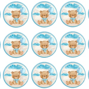 TEDDY BEAR Edible Image Cake Topper Combo-baby Blue BEAR/ Icing Sheets ...