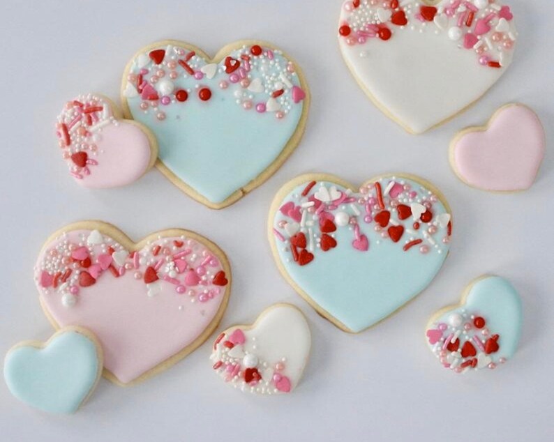Essbare rote Herz Valentinstag Konfetti spriert für Kuchen Etsy