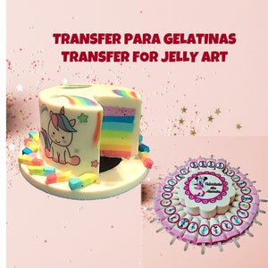Edible image cake topper for jelly art, Impresiones y transfer para gelatinas Gelapaletas papel de arroz o papel bond
