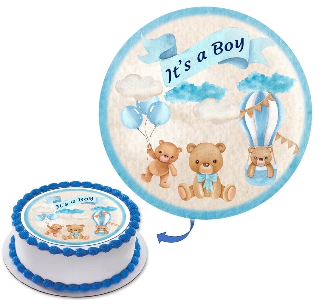 TEDDY BEAR Image Cake Topper Combo- Birthday BEAR Edible Cake Topper ...