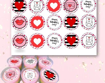 Valentine Edible image cake topper for jelly art, transfer para gelatinas Gelapaletas waffer or copy paper