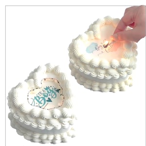 Burn away cake, edible images with hidden message, Gender reveal.  CUSTOMIZE your message.