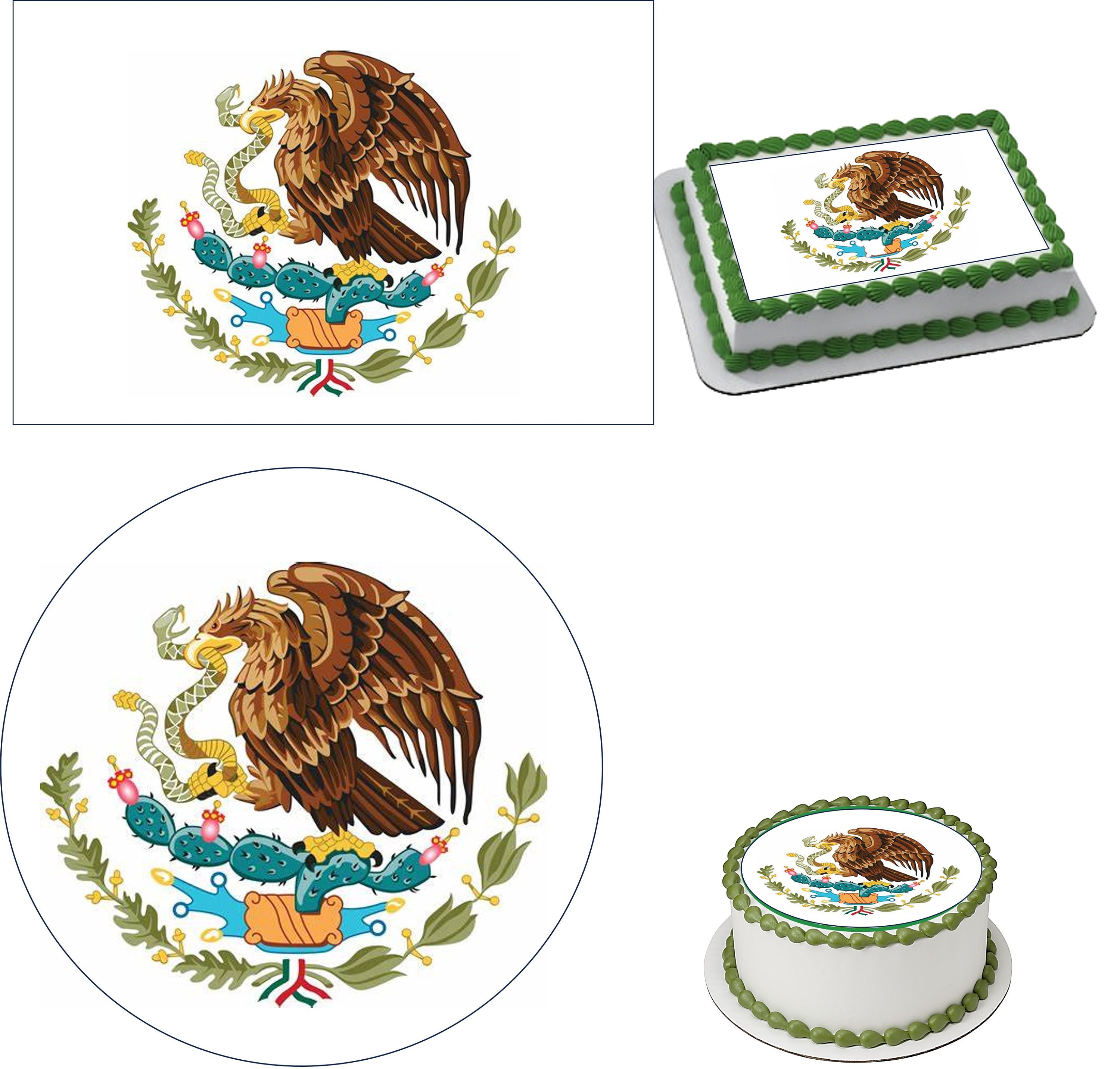 Coat of Arms of Mexico, Edible Images Cake Topper, Birthday Party, Mexican  Holidays, CUSTOMIZE Your Own Topper. - Etsy, image size:3000x2865