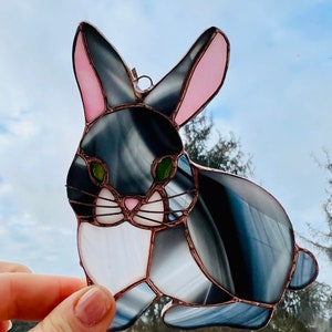 Stained Glass Hare Rabbit nature gift Bunny suncatcher Wildlife Art Rabbit Lovers Easter Bunny Easter Decoration Glass Rabbit image 7