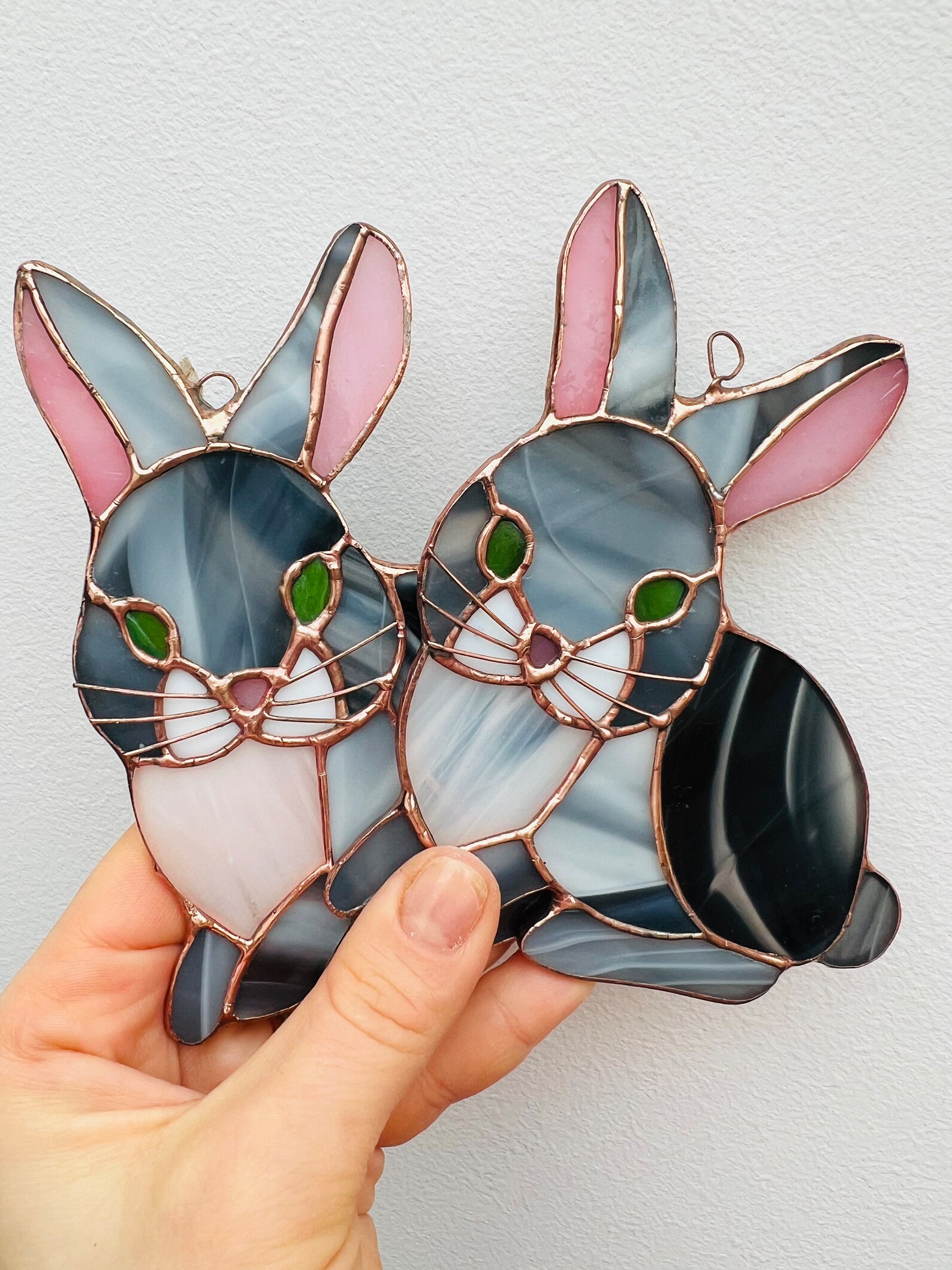 Stained Glass Hare Rabbit Nature Gift Bunny Suncatcher Wildlife Art ...