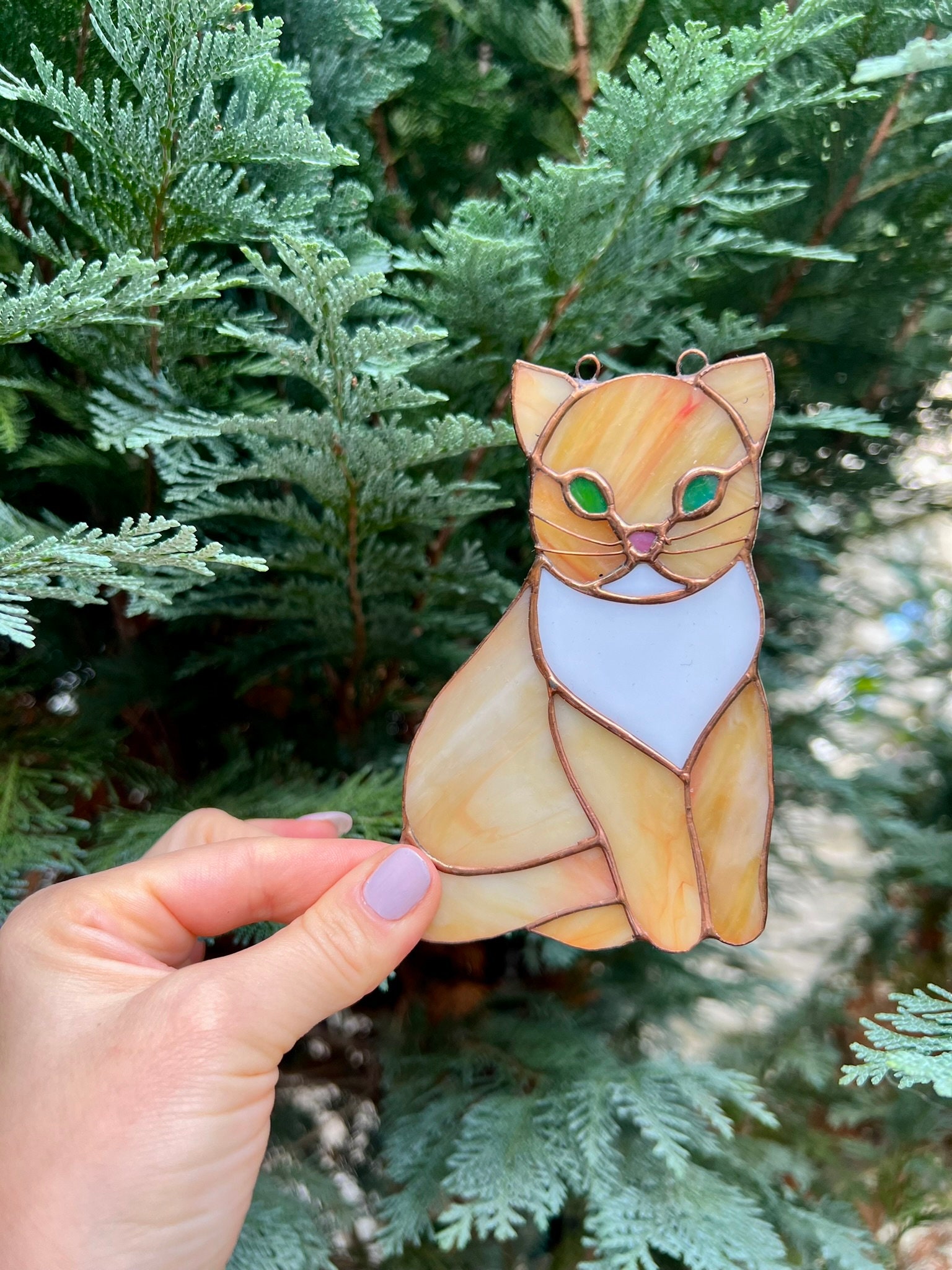 Handmade Cat Stained Glass Suncatcher Window Hangings - Etsy