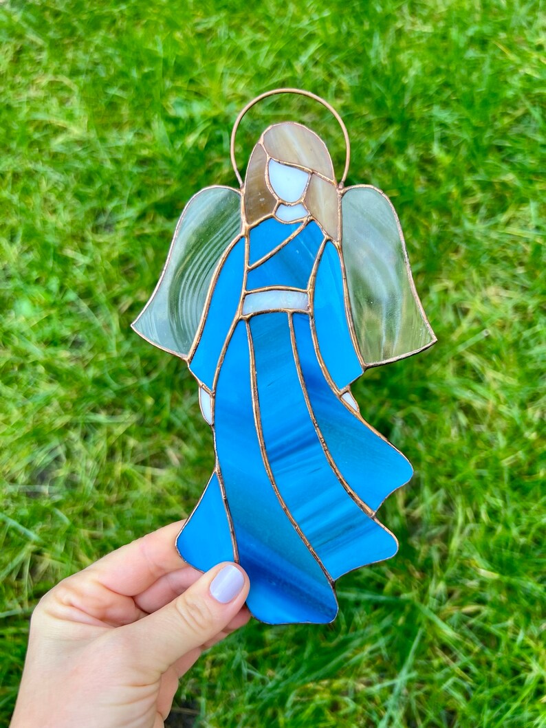 Stained Glass Angel Celestial Radiance Ethereal Artistry - Etsy