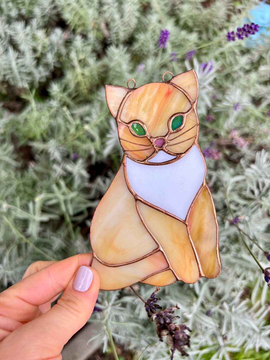 Handmade Cat Stained Glass Suncatcher Window Hangings Decoration Gift ...