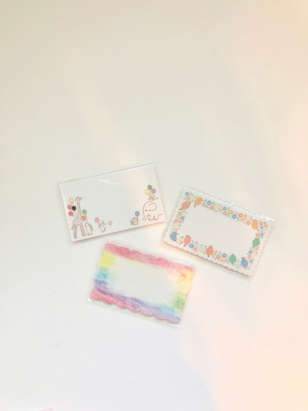 Mini Notecards Cardstock, Animal Notecard, Bird Notecard, Rainbow