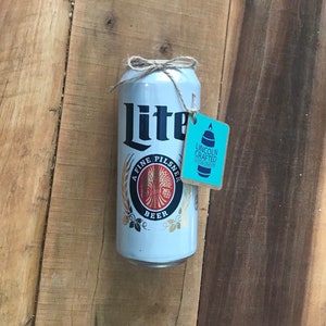 Miller Lite Beer Candle - 100% Soy Wax - *Scented* - 16 oz candle - Homemade - Wedding Gift - Groom Gift - DIY - Made in U.S.A.