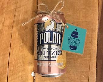 Polar "Ruby Red Grapefruit" Seltzer Craft Candle - 100% Soy Wax - Handmade CANdle - *Scented*- Wedding - diy - Worcester - Made in USA