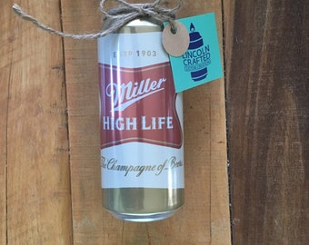 Miller High Life Beer Candle - 100% Soy Wax - *Scented* - 16 oz CANdle - Homemade - Wedding Gift - Groom Gift - DIY - Made in U.S.A.
