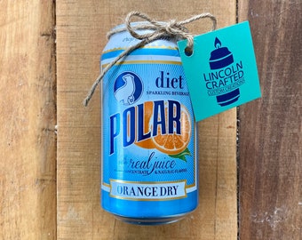 Polar "Diet Orange Dry” Craft Candle - 100% Soy Wax - Handmade CANdle - *Scented*- Wedding - diy - Worcester - Made in USA