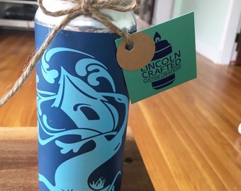 Tree House Brewing "Blue" Craft Beer Candle - 100% Soy Wax - Handmade - Mothers Day Gift - Wedding Gift - DIY - IPA -  Made in USA