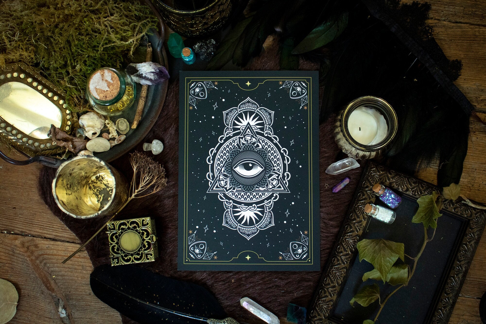 Carte Oeil Illustrée Pour Décoration Format A5, à L'unité