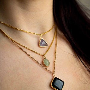 Anti-stress necklace with natural stones - Amethyst, Aventurine, Onyx - Essence of Venus