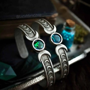 Abalone Shell Cuff Bracelet - Silver-Plated Brass