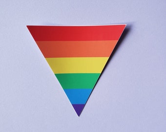 Upside-down Triangle Rainbow Pride Flag Sticker