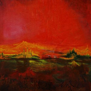World on Fire, Abstract Art, Original Art, Artwork, Acrylic Painting, Red Abstract, Large Painting, Large Abstract, Abstract Canvas