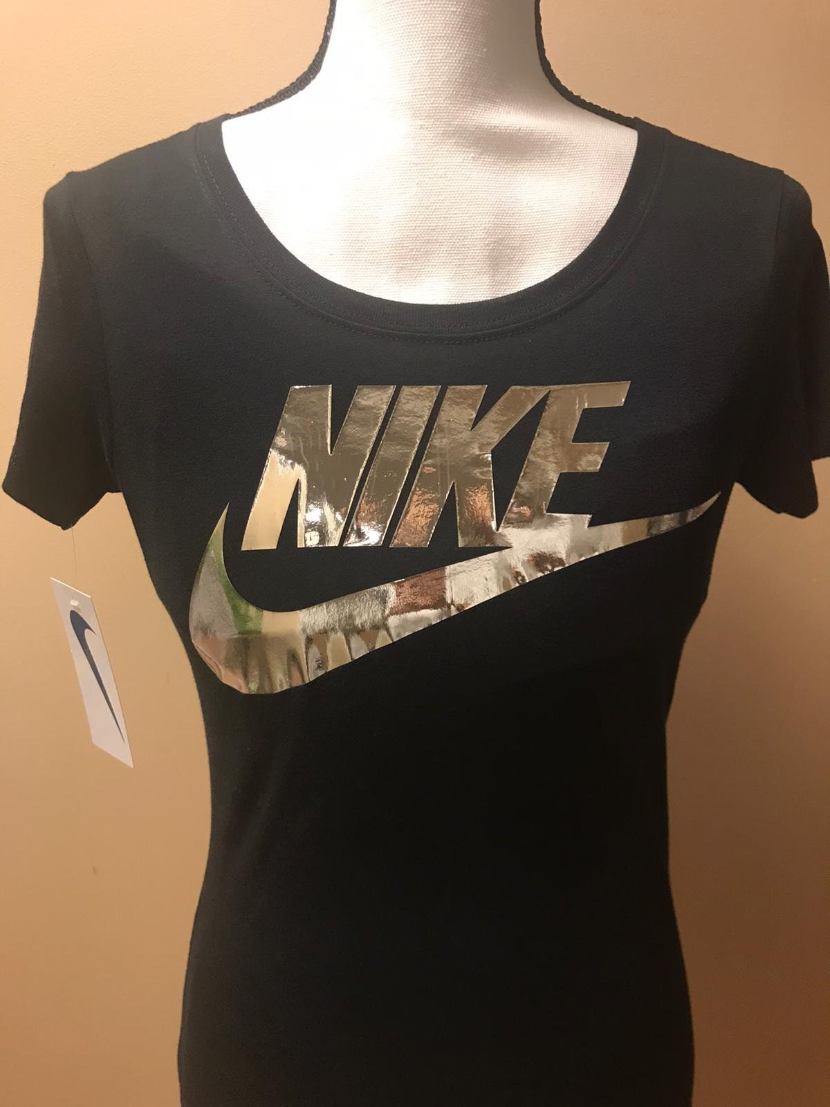 Silver Metallic. Nike womens T-Shirt. Crew Neck. Short | Etsy