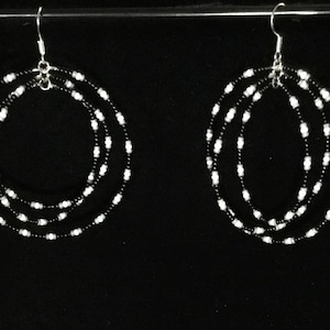 Native Beaded Triple Hoop Earrings