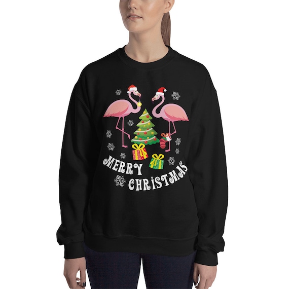 flamingo christmas sweater
