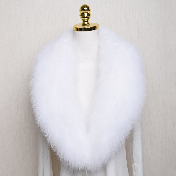 MWFur Natural Fox Collar Winter Scarf Custom Made Real Fox Fur Collar Scarf For Women
