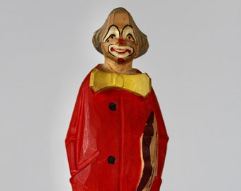 Expertic GDR rare carved clown wood Erzgebirge old vintage old