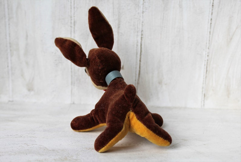 Small fabric dog 50s dog puppy plushie vintage old antique